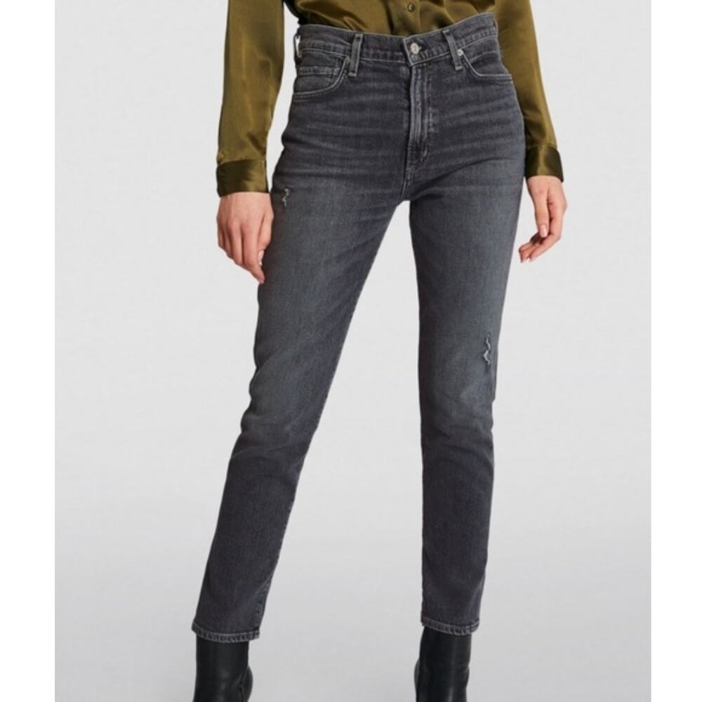 NEW Citizens of Humanity Premium Vintage Olivia High Rise Slim Black Graphite 24